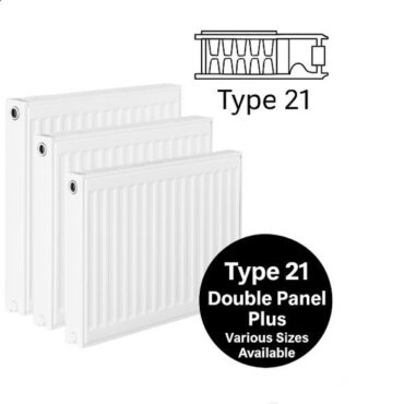 Type 21 Compact Single Convector Radiators – 600mm Height, Various Widths, White Finish
