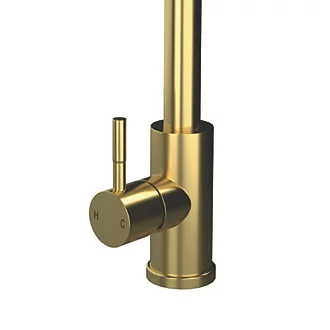 Tempo Luxr Pull Out Spray Mono Kitchen Mixer Tap – Brushed Brass Finish, Single Lever - Image 5