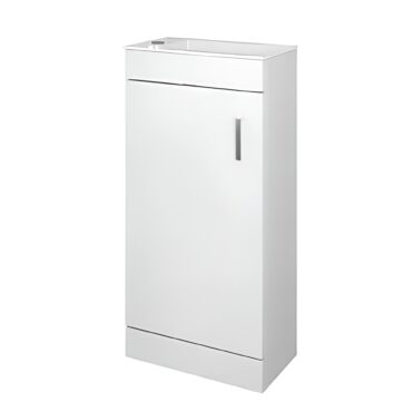 400mm Cloakroom Vanity Unit in White – Floorstanding Basin Unit
