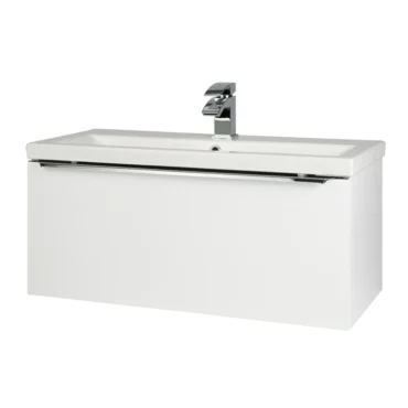 Kore 800mm White Gloss Soft-Close Drawer Wall Hung Vanity Unit with Basin Included