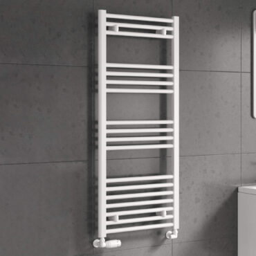 Reina Capo White Flat Ladder Towel Rail – 400mm Wide in Heights 800mm to 1800mm