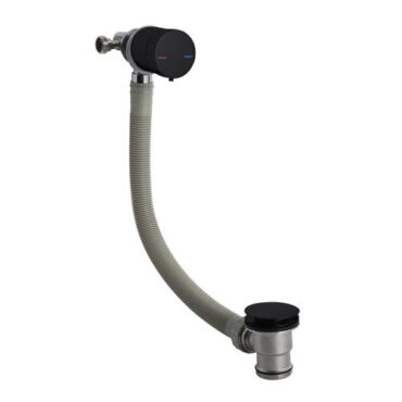 Single Lever Free Flow Bath Filler with Click Clack Waste-Black
