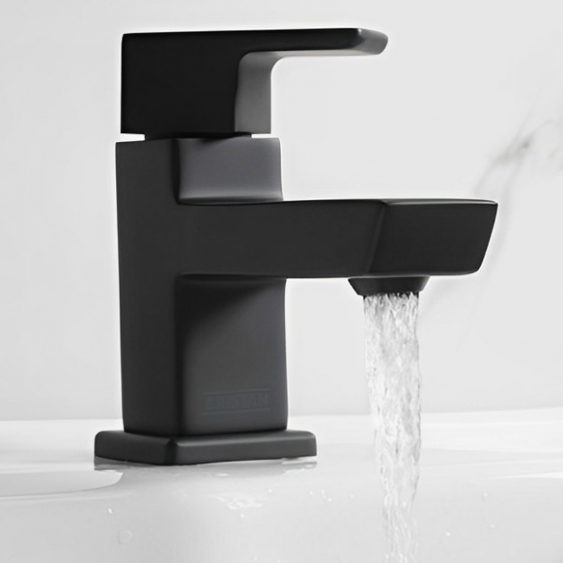 Bristan Cobalt Basin Taps Pair Pillar Mounted - Black - Image 4