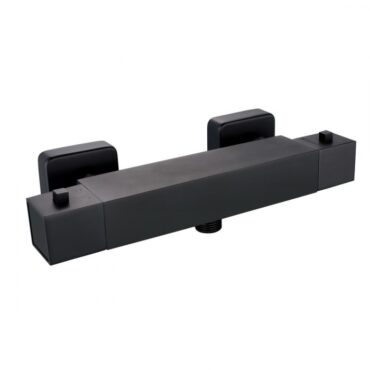 Scudo Matt Black Square Exposed Thermostatic Shower Valve