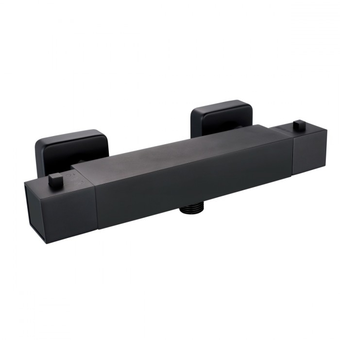 Scudo Matt Black Square Exposed Thermostatic Shower Valve