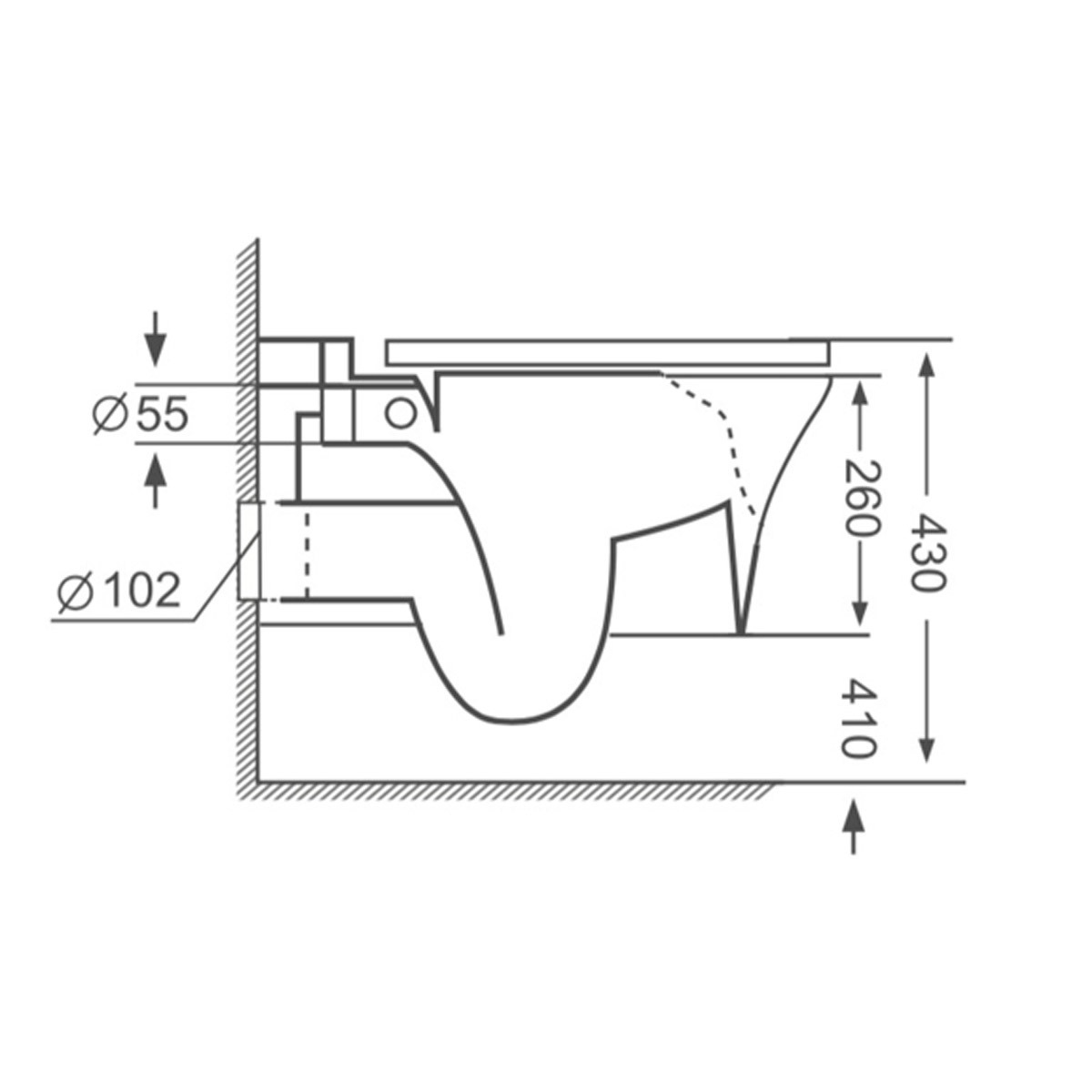 Kartell K-VIT Kameo Rimless Wall Hung Toilet with Soft Close Seat - Image 3