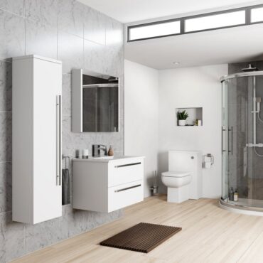 Kartell Purity 800mm White Gloss 2 Drawer Wall Hung Vanity Unit & Ceramic Basin
