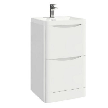 Scudo Bella 500mm Floorstanding Vanity Unit with Basin in High Gloss White Finish