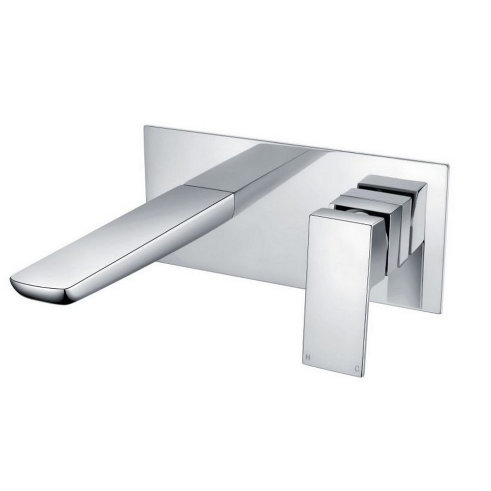 Scudo Muro Wall Mounted Basin Mixer in Polished Chrome Finish