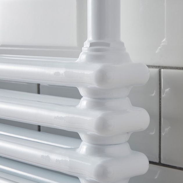 Kolumn Designer Towel Rail – White | 500mm Wide | 832mm & 1140mm - Image 4