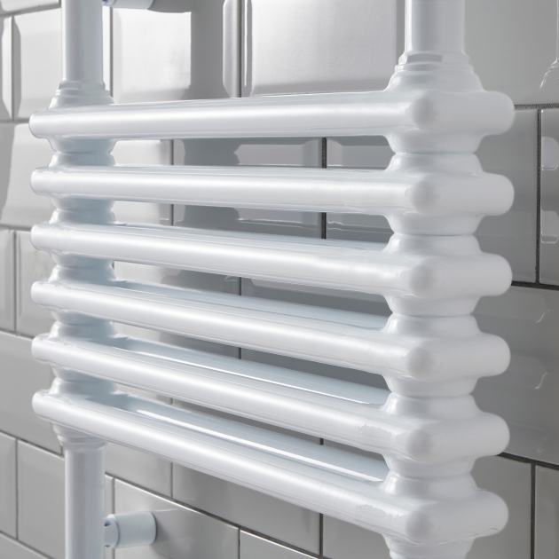 Kolumn Designer Towel Rail – White | 500mm Wide | 832mm & 1140mm - Image 5
