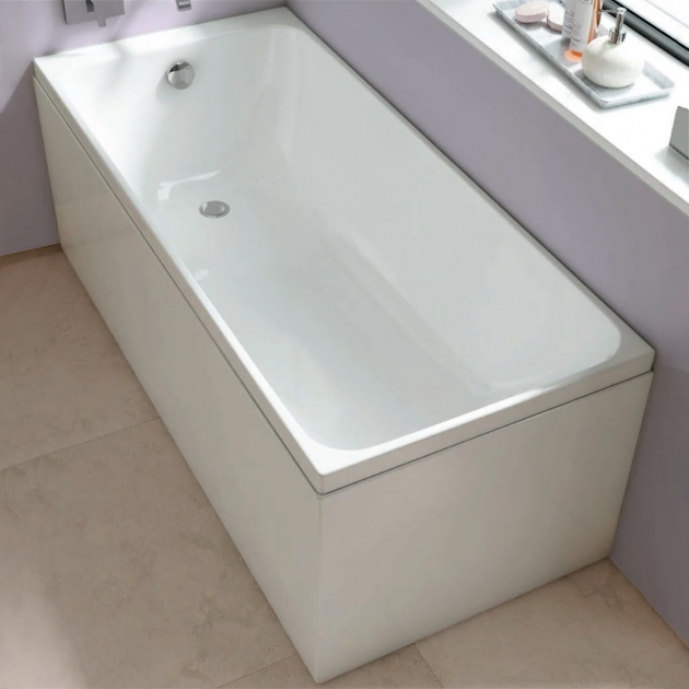 Kartell Refine 1600 x 700mm Single Ended Acrylic Bath with Thin Edge Design and Complete Leg Set