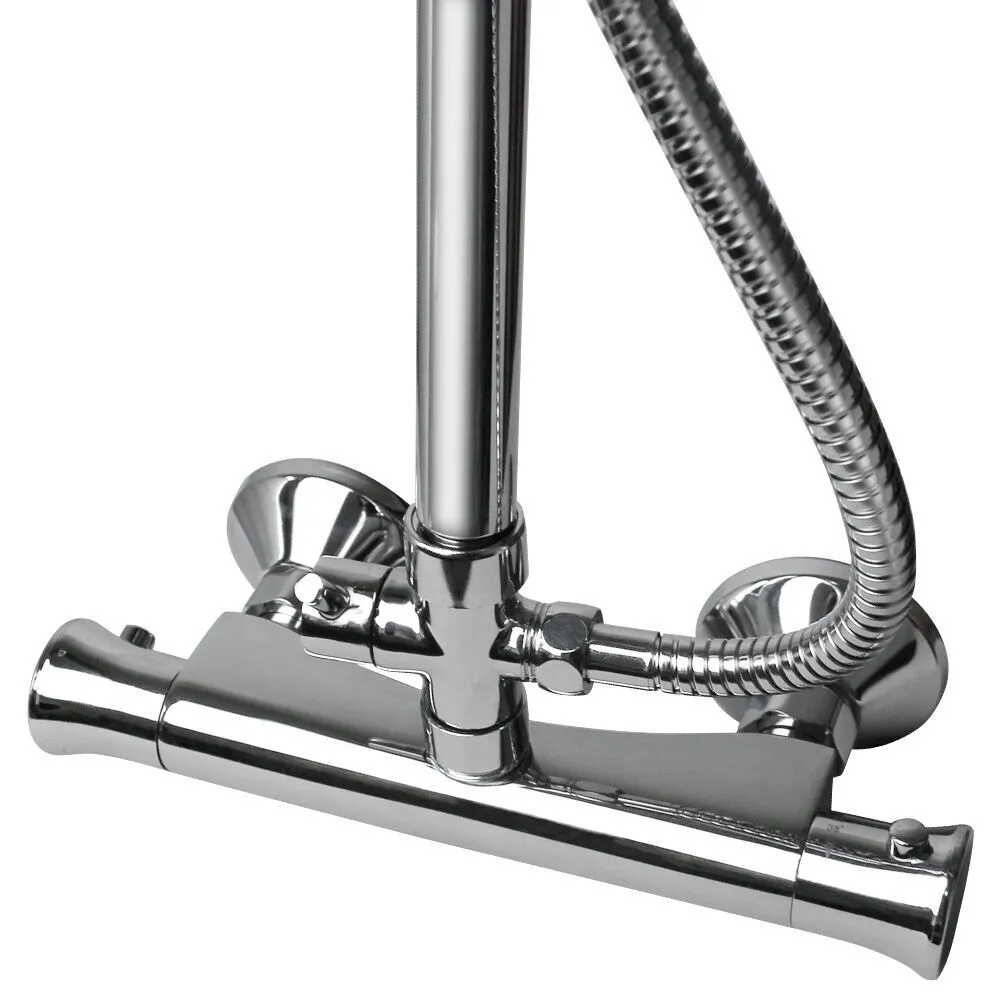 Thermostatic Bar Mixer Valve Shower Configuration 3/4 Top Outlet-Chrome - Image 4
