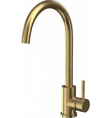 Scudo Manhattan Kitchen Sink Mixer Tap - Brushed Brass Finish with Single Lever Control and Swivel Spout - Image 2