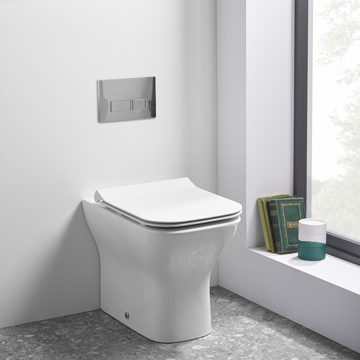 Tavistock Square 210 x 137mm Flush Plate-Chrome-Pneumatic Type Mechanism - Image 2
