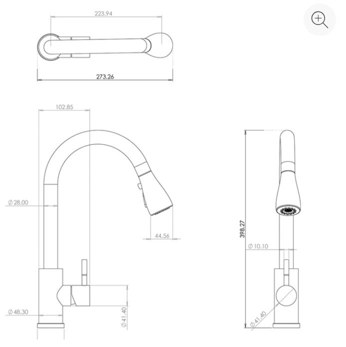 Tempo Luxr Pull Out Spray Mono Kitchen Mixer Tap – Brushed Brass Finish, Single Lever - Image 3