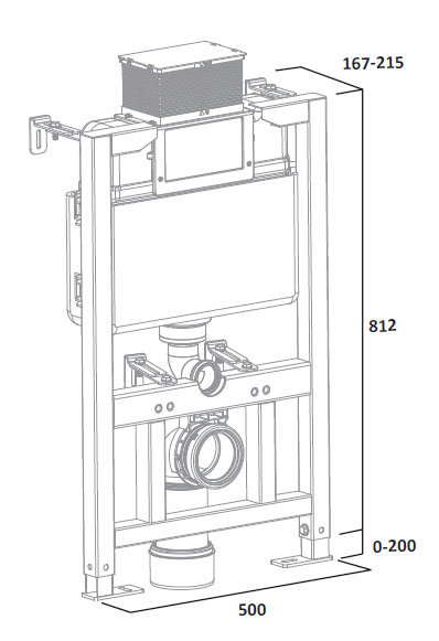 Tavistock Wall Hung 0.82M Frame with 6/3L Cistern- TR9005 - Image 2