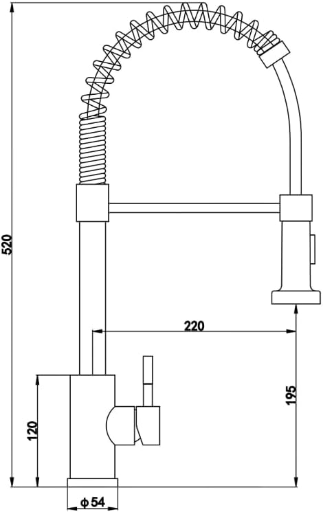 Tempo Contra Brushed Steel Kitchen Sink Mixer Tap – Single Lever with Spring Pull-Out Hose Spray Head - Image 4