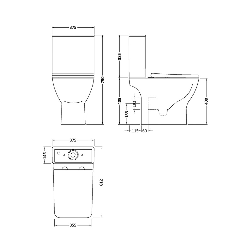 Nuie Ava Rimless Close Coupled Toilet – Short Projection & Soft Close Seat - Image 4