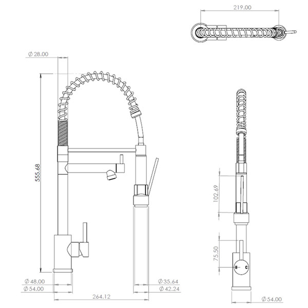 Tempo Grande Black Multi-Use Spray Mixer Tap – Pull-Out Spout with Swivel Function-Double Outlet - Image 3