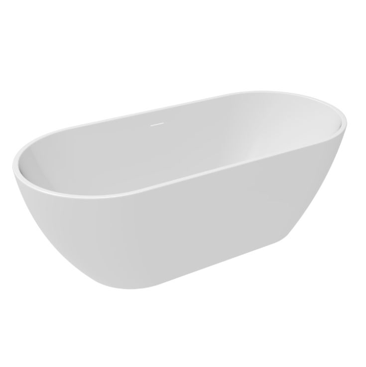 Bainlo Albus 1545 x 750mm Double-Ended Freestanding Bath – White - Image 2