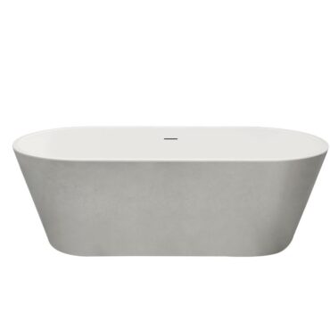 Bainlo Serenity 1590mm x 740mm Silver Freestanding Bath