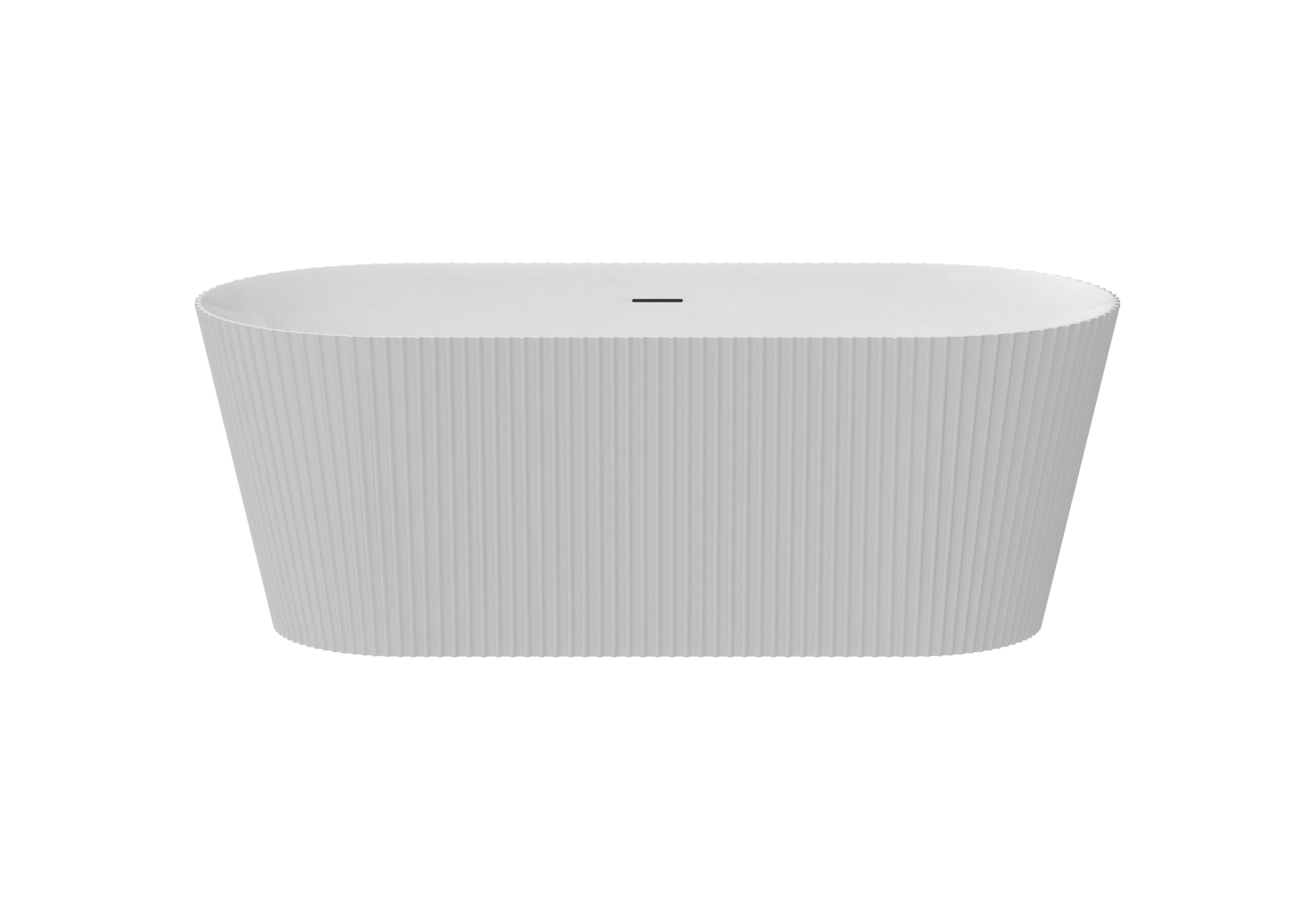 Bainlo Fluted 1595mm x 740mm White Elegant Freestanding Bath - Image 2