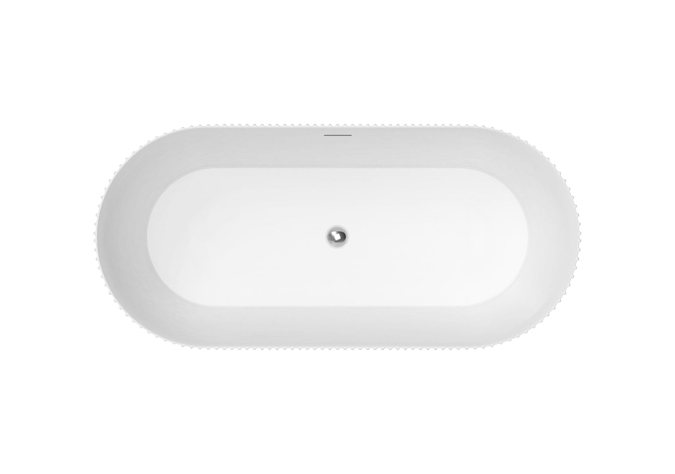 Bainlo Fluted 1595mm x 740mm White Elegant Freestanding Bath - Image 3