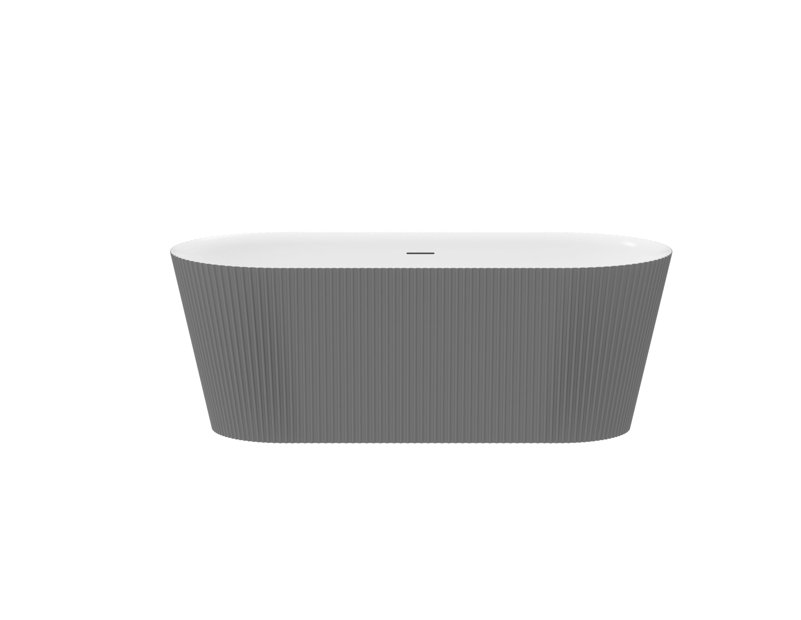 Bainlo Slate 1595mm Fluted Freestanding Bath – Matt Grey - Image 3