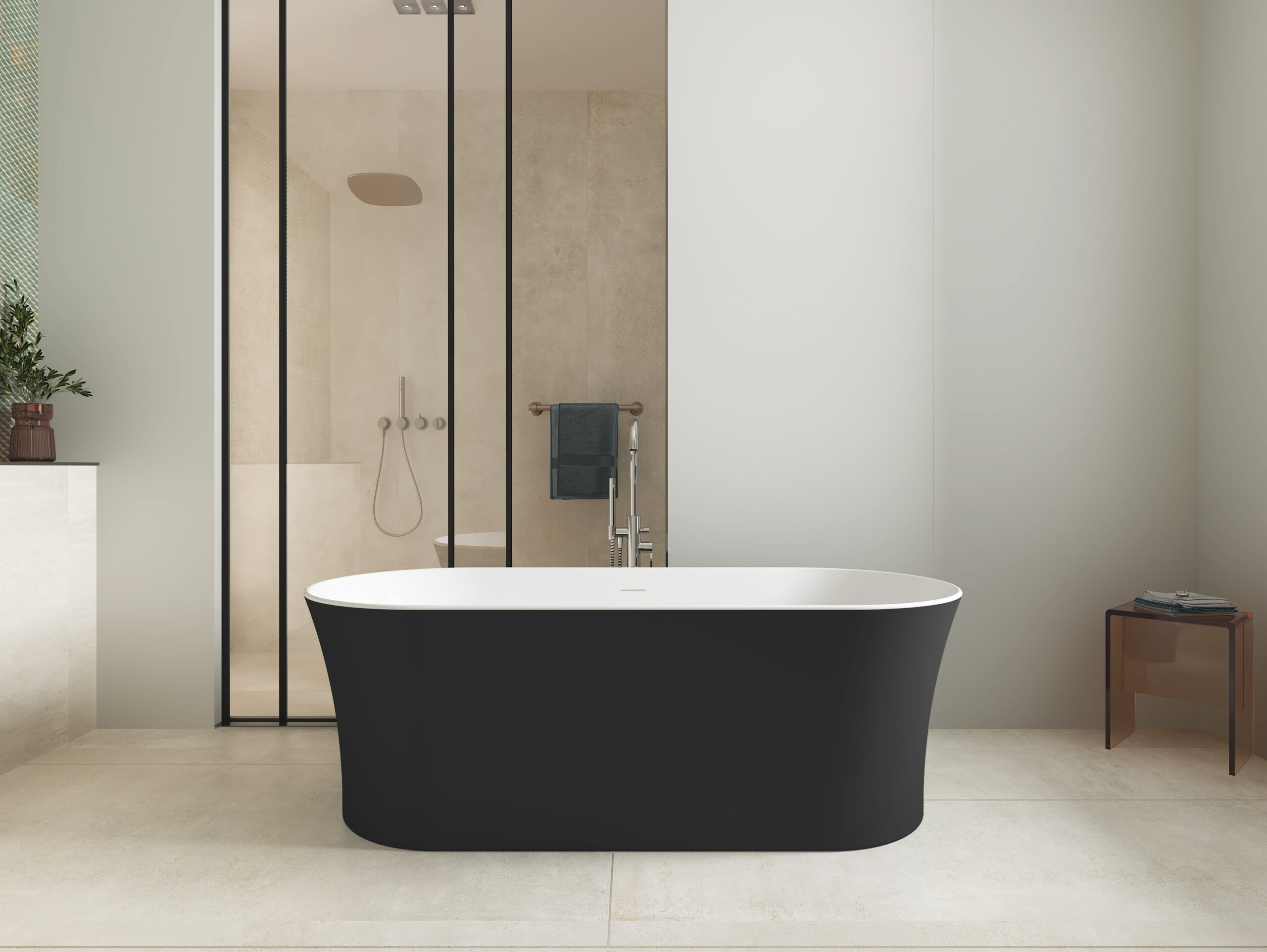 Bainlo Obsidian 1700mm 750mm Double Ended Freestanding Bath