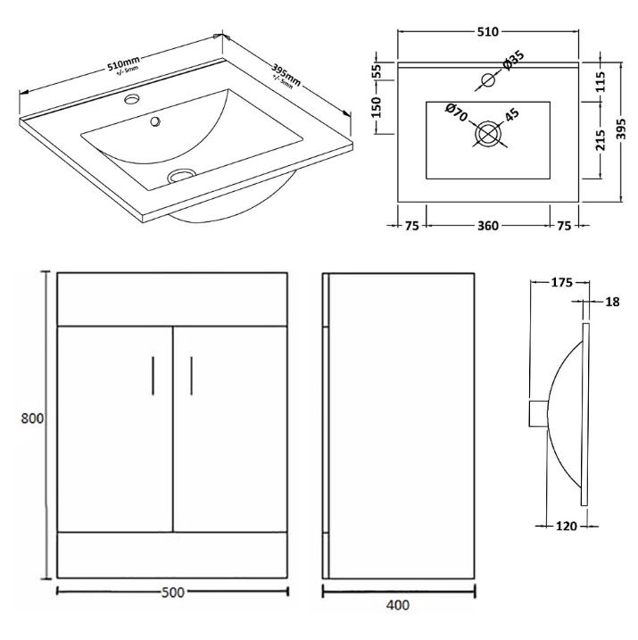 Eden 1000mm Vanity & WC Unit Set – Modern Gloss White Finish - Image 11