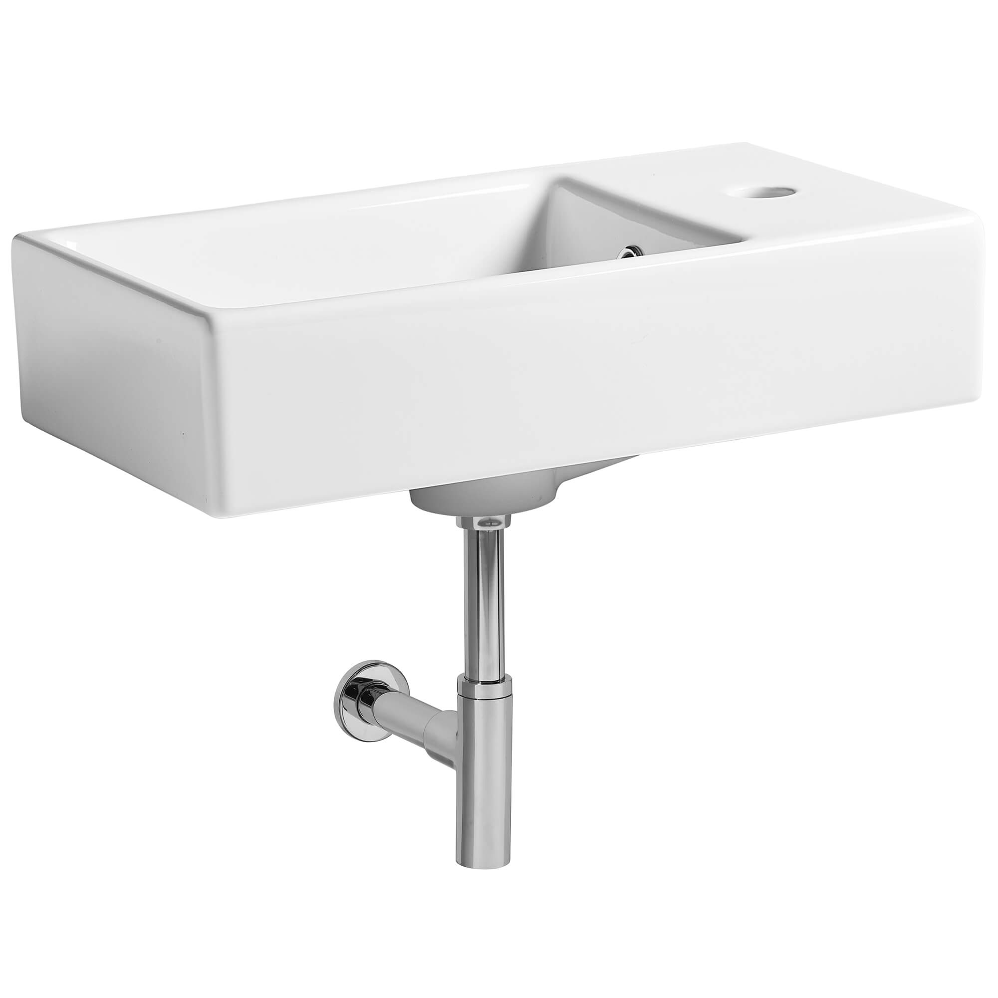 Tavistock Dimension White Wall Hung 460mm Basin - 1 Right Hand Tap Hole