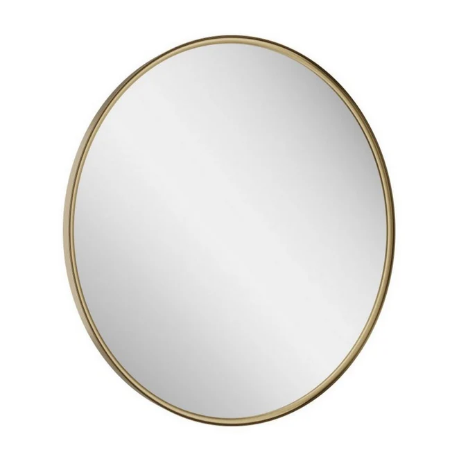 Scudo Macie 600mm Round Brushed Brass LED Bathroom Mirror with Demister & Touch Sensor - Image 2
