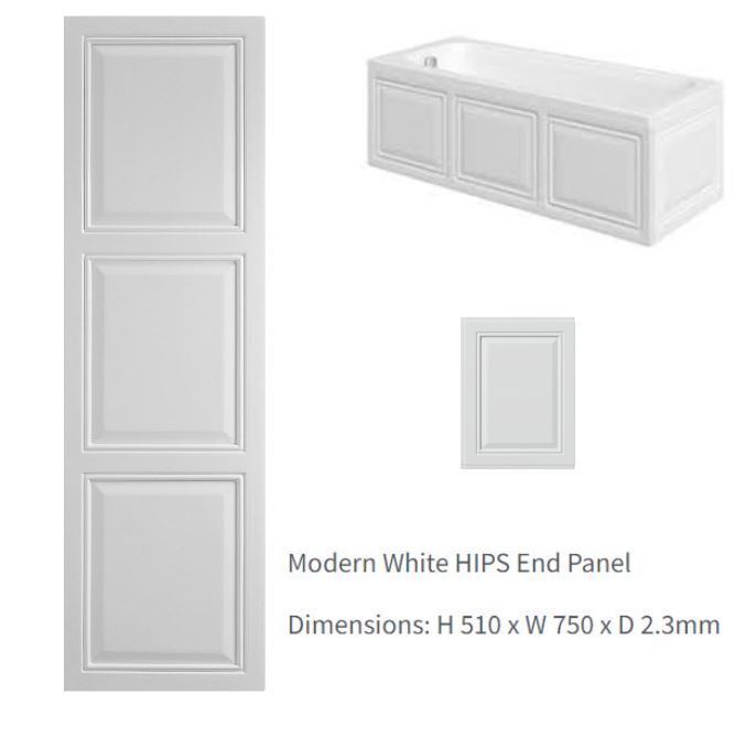 AquaVolere Tudor High Impact Polystyrene White Front -End Panel - Image 6