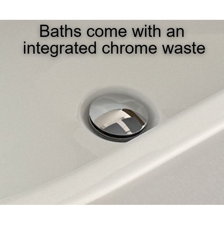 Bainlo Alba 1300 x 700mm Compact Freestanding Bath – Double-Ended Design - Image 6