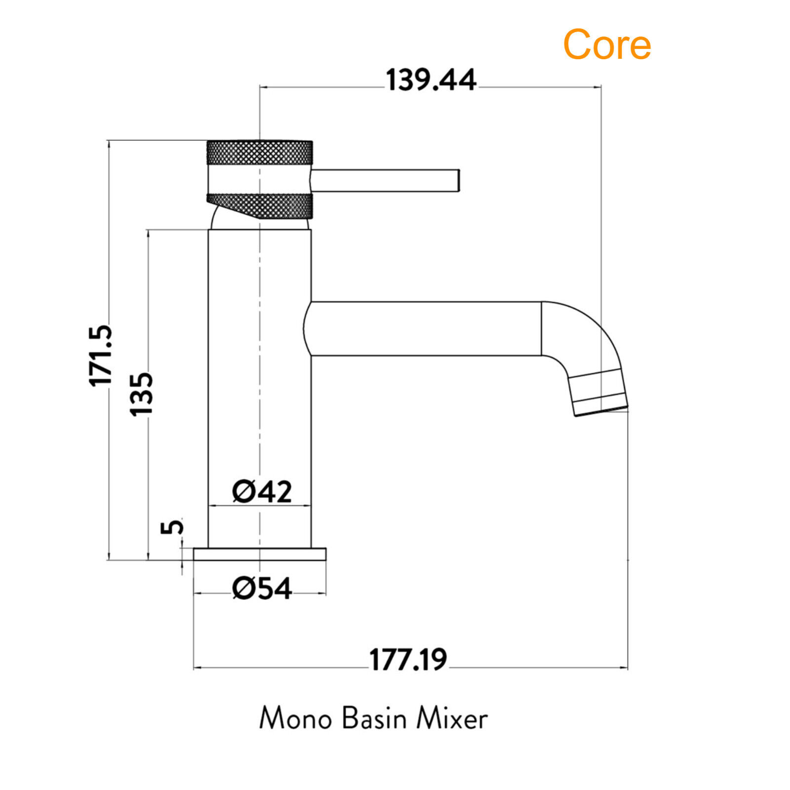 Scudo Core Mono Basin Mixer Brushed Brass - Image 3