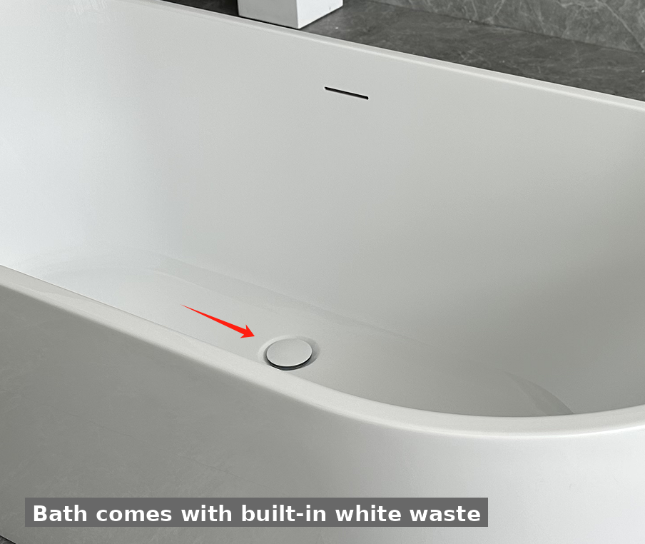 Bainlo Obsidian 1700mm 750mm Double Ended Freestanding Bath - Image 7
