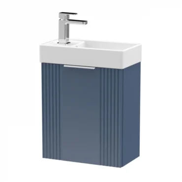 Nuie Deco Compact 400mm Wall Hung Vanity Unit – Satin Blue Finish