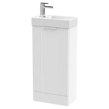 Nuie Deco 400mm White Freestanding Vanity Unit with Ceramic Basin