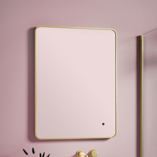 Alfie Soft Edge LED Bathroom Mirror with Touch Sensor 800mm H x 600mm W – Brushed Brass