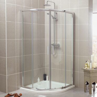K Vit Koncept 6mm Glass Double Quadrant Shower Enclosure – 1850mm Height, Chrome – 800mm & 900mm