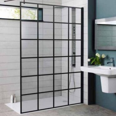Kritt 8mm Wet Room Shower Screen – 1950mm High, 700mm-1200mm Width, Optional Swing Panel