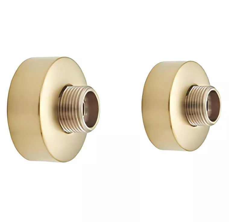 Round Easy Fix Bar Shower Fixing Bracket in Brushed Brass Finish - Image 4