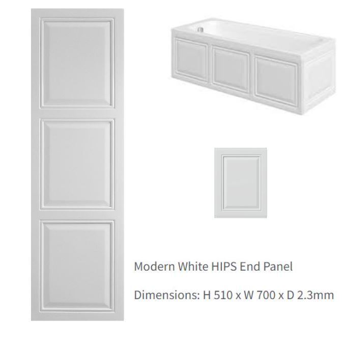AquaVolere Tudor High Impact Polystyrene White Front -End Panel - Image 4