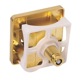 Elsi Lumo Dual-Flush Square Plate Brushed Brass - Cable Operated - Image 3