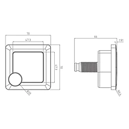 Elsi Lumo Dual-Flush Square Plate Brushed Brass - Cable Operated - Image 4