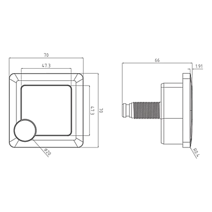Elsi Lumo Dual-Flush Square Plate Matt Black – Cable Operated - Image 4