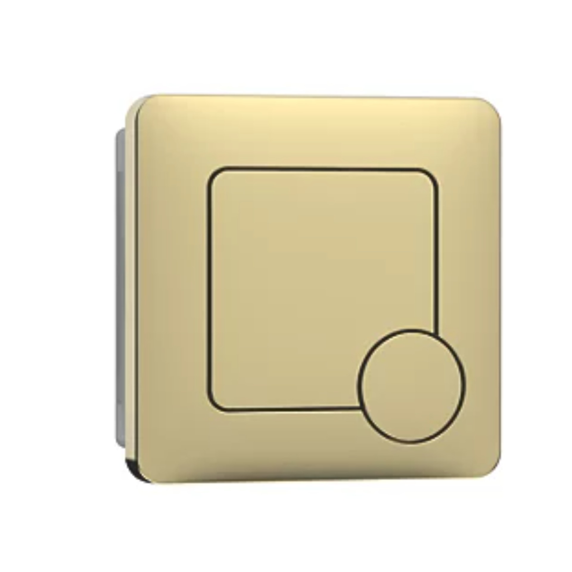 Ellsi Lumo Flush Button – Brushed Brass Square Dual-Flush Plate