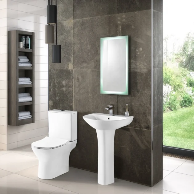 Nuie Freya Close Coupled Toilet Compact Rimless-Soft Close Seat - Image 4