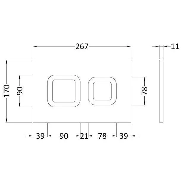 Nuie 890mm Mid Height Concealed WC Frame & Square Flush Plate - Image 8